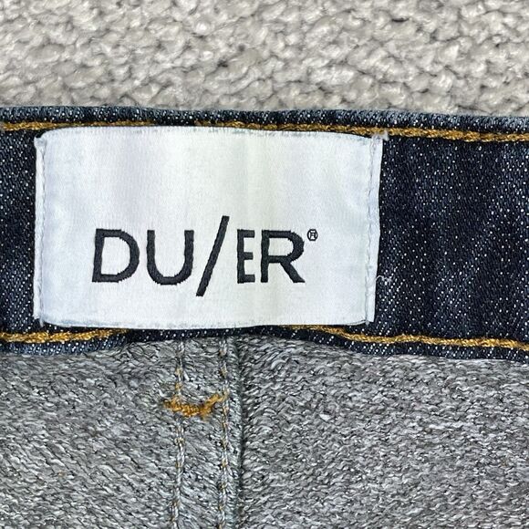 DU/ER Jeans Women’s 26X29 Blue Slim Straight Low Rise Dark Denim Stretch - Picture 5 of 13